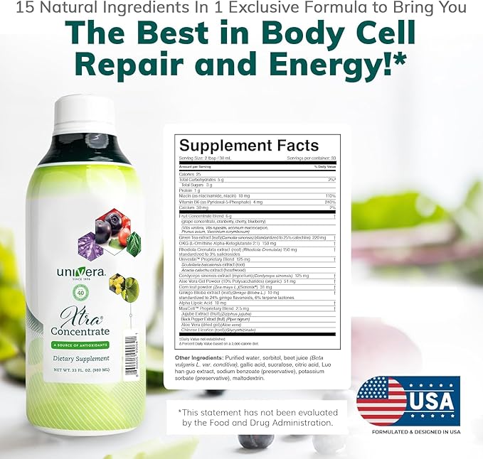 Xtra Concentrate, Vitamin B Complex, Vital Energy, 15 All-Natural Ingredients, Manage Stress, Improve Joint Health, Enhanced Antioxidant Protection, Liquid, 30-Day Supply, 33oz Bottle