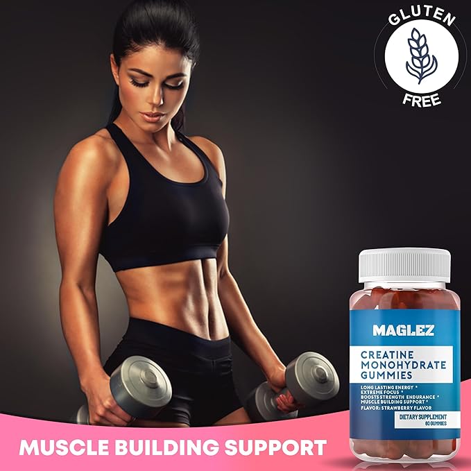 Creatine Monohydrate Gummies for Men & Women (2g/Gummy) Creatine Chews, Creatine Gummies,for Strength and Muscle Builder, Workout Recovery,Anaerobic Endurance,Vegan Creatine, Gluten-Free,No Bloating