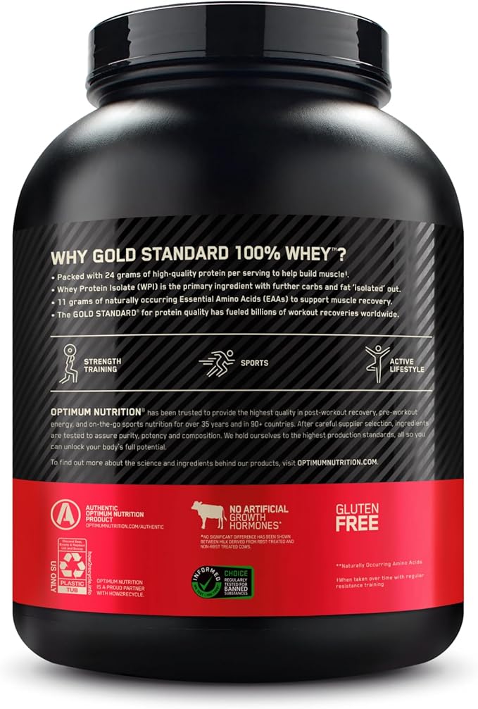 Optimum Nutrition Gold Standard 100% Whey Protein Powder, White Chocolate, 5 Pound (Packaging May Vary)