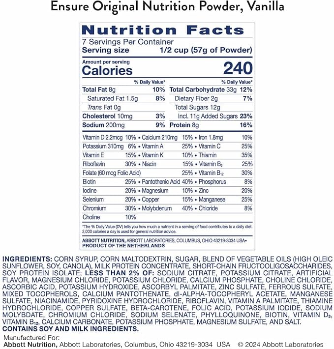 Ensure Original Vanilla Nutrition Powder 6 Cans