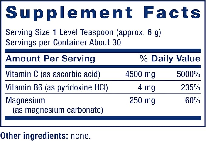 Life Extension Effervescent Vitamin C Magnesium Crystals, immediate Relief from Occasional Constipation, Gluten-Free, Non-GMO, Vegetarian, Net Wt. 180 Grams
