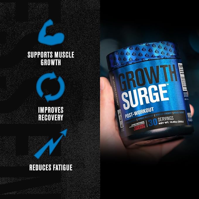 Jacked Factory Growth Surge Creatine Post Workout w/L-Carnitine - Daily Muscle Builder & Recovery Supplement with Creatine Monohydrate, Betaine, L-Carnitine L-Tartrate - 30 Servings, Swoleberry