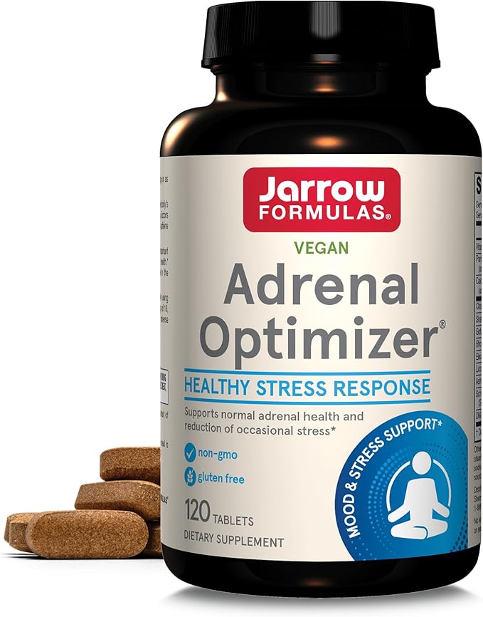 Jarrow Formulas® Adrenal Optimizer® with Ashwagandha, Chamomile and Schizandra Extract, Supports Reduction of Occasional Stress, 120 Vegan Tablets, 60 Day Supply