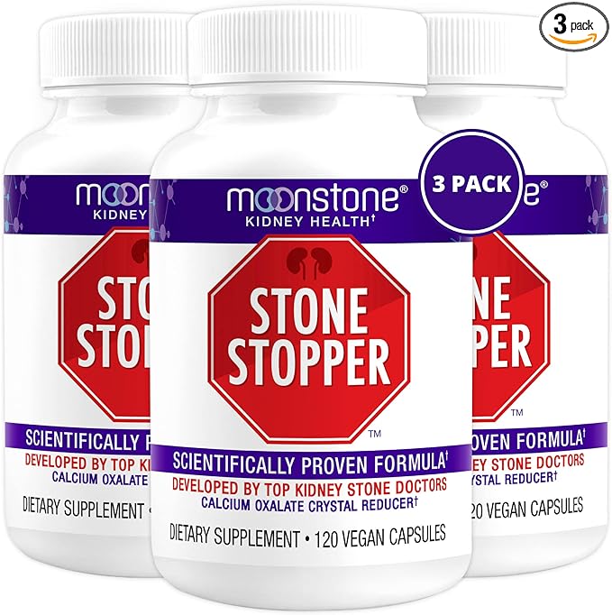 Stone Stopper Capsules, Kidney Stone Prevention, Calcium Oxalate Protector, Alkali Citrate Support Supplement, Developed by Urologists to Support Kidney Health, 90 Day Supply (360 Count)