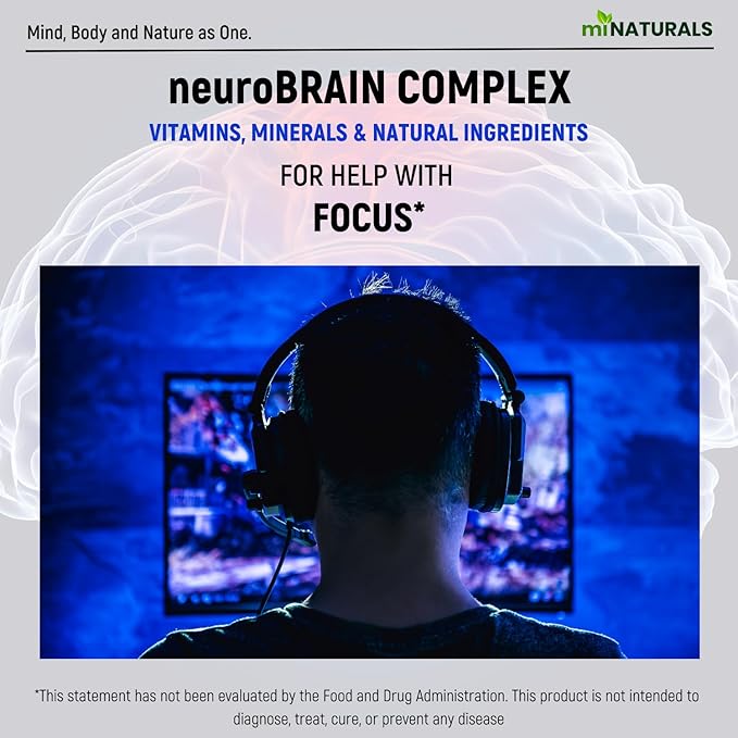 Brain Memory Supplement | Advanced Formula for Seniors | 60 ct Caffein Free Pills | Capsules with Vitamins and Bacopa Monnieri for Help with Cognitive Mind Health