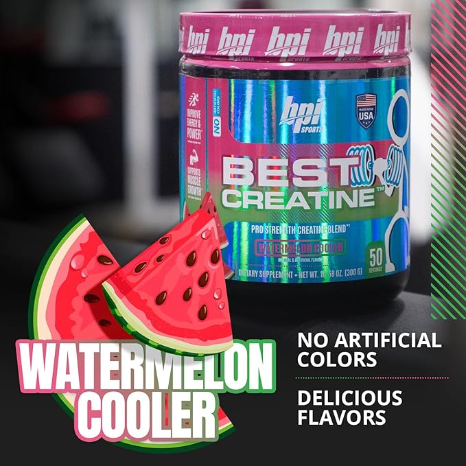 BPI Sports Best Creatine - Includes 6 Advanced Forms of Creatine - Supports Muscle Building and Post-Workout Recovery - Watermelon Cooler, 50 Servings