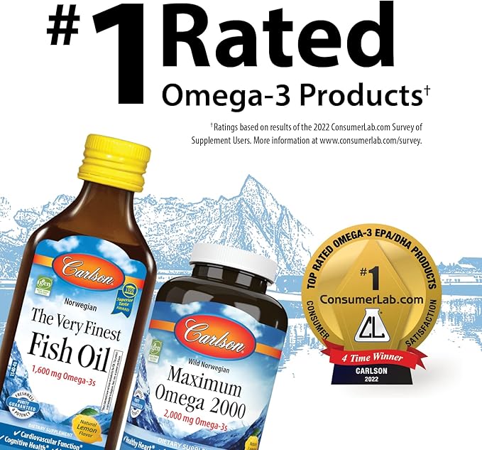 Carlson - Solar D Gems, Vitamin D3 and Omega-3 Supplement, 4000 IU (100 mcg) D3, 115 mg Omega-3 EPA and DHA, Vitamin D Fish Oil Capsule, Bone & Immune Health, Vitamin D Supplement, Lemon, 120 Softgels