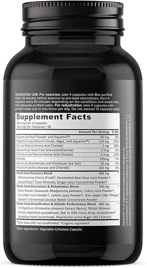 Whole Food Electrolyte Supplements, 120 Electrolyte Tablets with Magnesium, Zinc, Calcium, Potassium, and More for Energy Boost, Hydration, and Rejuvenation