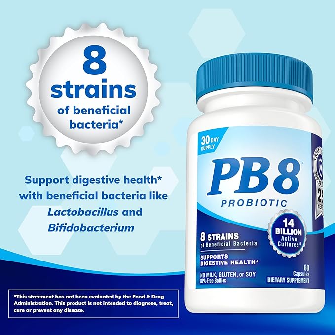Nutrition Now PB 8 Probiotic Acidophilus For Life* Vegetarian Dietary Supplement for Men and Women, 120 Count