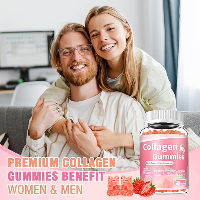 180 Count Collagen Gummies 2500mg Collagen Protein Type I II III V X with 15000mcg Biotin Vitamins C A B D E Keratin Hyaluronic Acid for Hair Skin Nails Joint Immune Digestion for Women Men Sugar Free