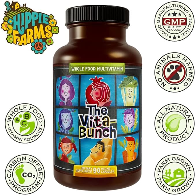 Whole Food Multivitamin Fruit & Super Greens All-in-one Vitamin Complex, 90 Vegan Capsules - Daily Vitamin for Women and Men - Iron, Zinc, B12, Vitamin A, D3 and More