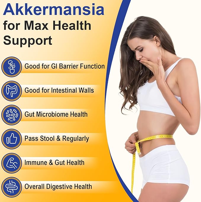 GLP-1 Supplement, 300 Billion AFU Akkermansia Probiotic - Live Akkermansia for GLP-1, Akkermansia Muciniphila for Women & Men, Enhances Gut Digestive Lining Function, Digestive, Gut, Immune, 120 Caps