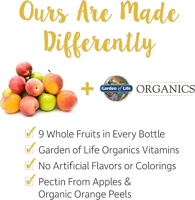 Garden of Life Organics Turmeric Inflammatory Response Gummy - 120 Real Fruit Gummies for Kids & Adults, 50Mg Curcumin (95% Curcuminoids), No Added Sugar, Organic, Non-GMO, Vegan & Gluten Free
