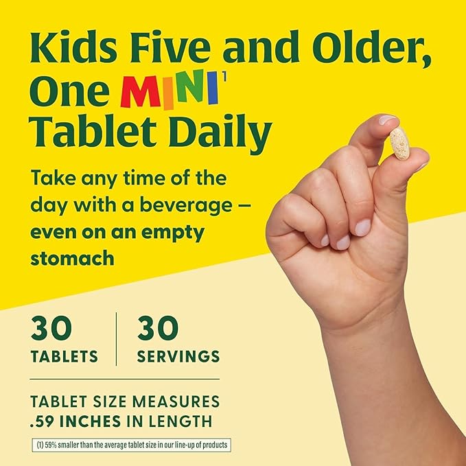 MegaFood Kids B Complex - B Complex Vitamin Supplement, 8 B Vitamins - Vitamin B6, Vitamin B12, Folate, Biotin & More, Supports Cellular Energy Production, Vegetarian, Gluten Free – 30 Mini Tablets