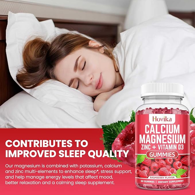 Calcium Magnesium Zinc Gummies with Potassium Vitamin C, B6, D3, K2 - Calcium for Women & Men - Calcium Magnesium Zinc Multi Vitamin Supplement for Bones, Muscles, Teeth, Calm, Mood - 2 Pack - 60 Cts