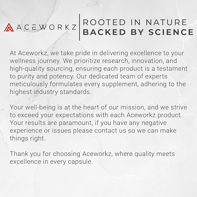 ACEWORKZ 10 Mushroom Complex Supplement - Lions Mane, Reishi and Cordyceps & More - Nootropic for Brain Health, Memory & Focus - Immunity & Energy (90 Capsules)