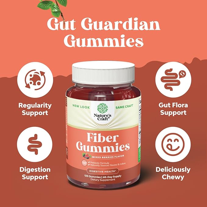 Sugar Free Fiber Gummies for Adults - High Fiber Supplement Gummies Vitamins for Adults with Prebiotic Soluble Chicory Root for Immunity and Digestive Support - Non GMO Halal Vegan Kosher Gluten Free
