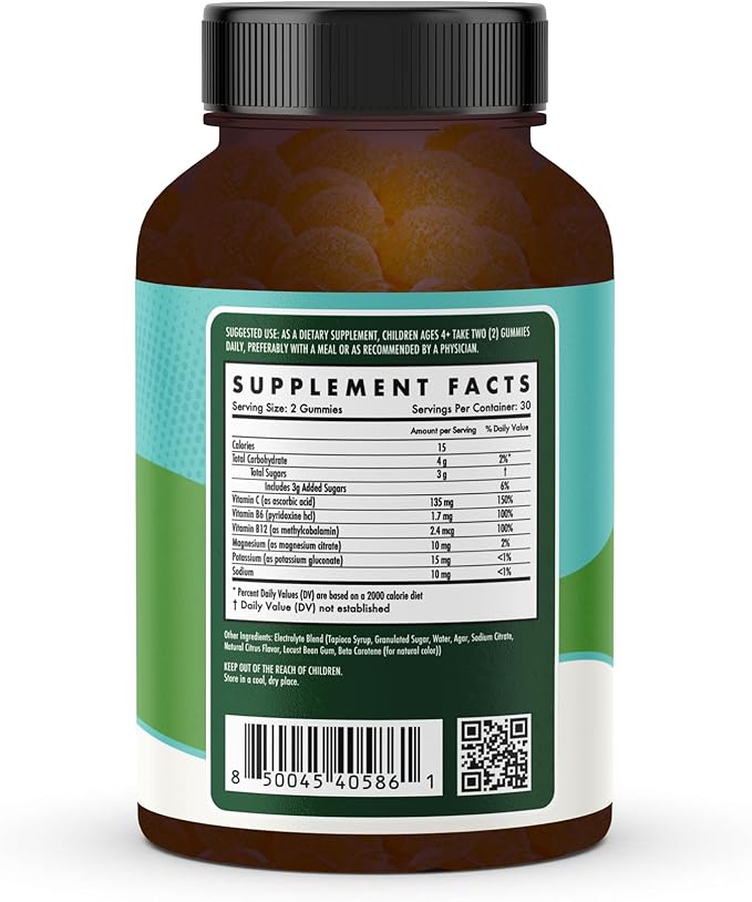The Wellness Company Kids Sports Recovery Gummy Supplement | 60 Gummies - 1 Month Supply | Natural Eloctrlyte Booster with Essential Vitamins and Minerals to Replenish and Hydrate