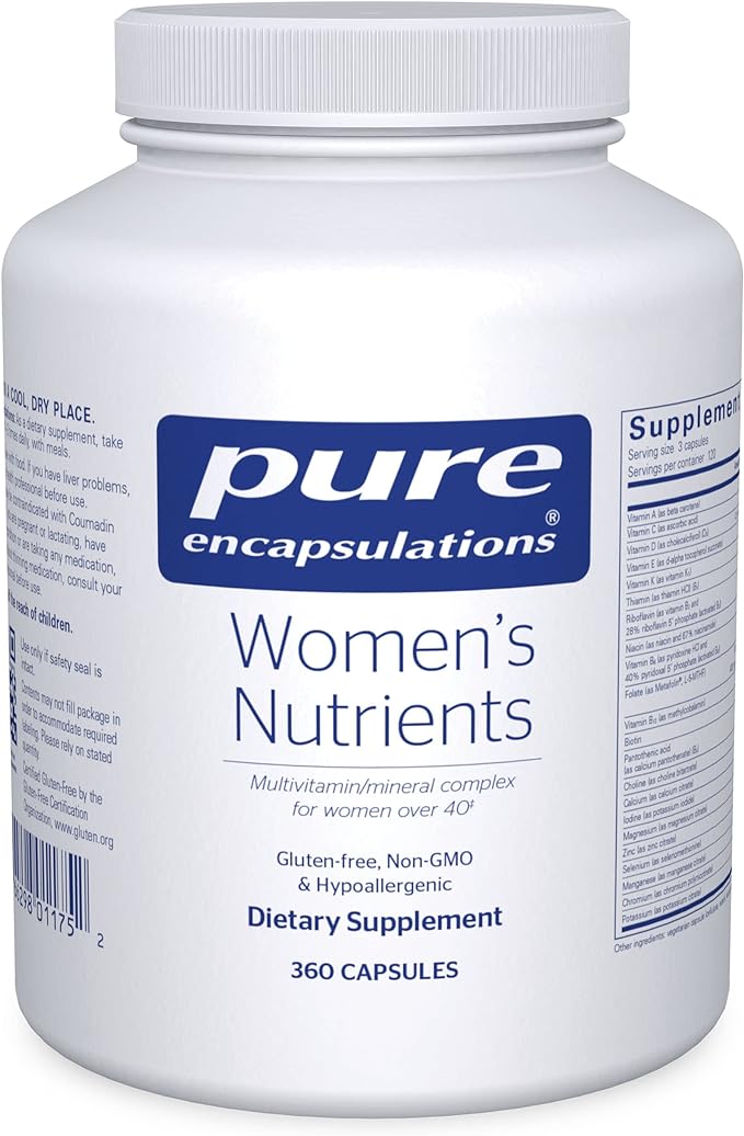 Pure Encapsulations Women's Nutrients - Multivitamin for Women Over 40 to Support Urinary Tract Health, Breast Cell Health & Eye Integrity* - with Vitamin C, Vitamin E & Vitamin A - 360 Capsules