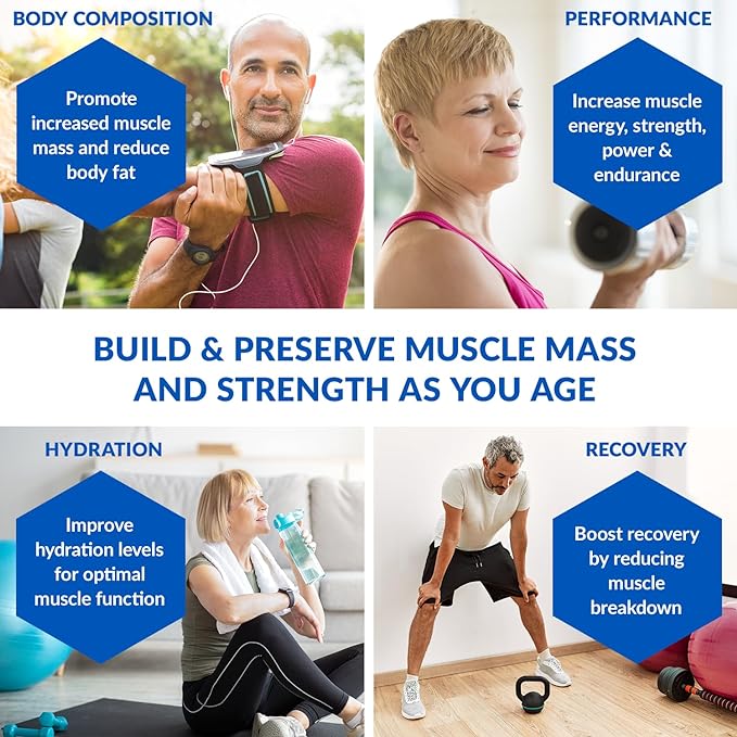 BioTrust Ageless Muscle Builder - Creatine HMB Powder with Vitamin D3 & Betaine - Build & Preserve Naturally Declining Muscle Mass & Strength - Unflavored, 30 Servings