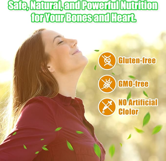 Natural Vitamin D3 K2 Gummies, 2000 IU Vitamin D3 & 100 mcg Vitamin K2,Supports Healthy Bone, Immune Health Supplement, GMO Free, Gluten Free (Strawberry Flavor, 60 Count)