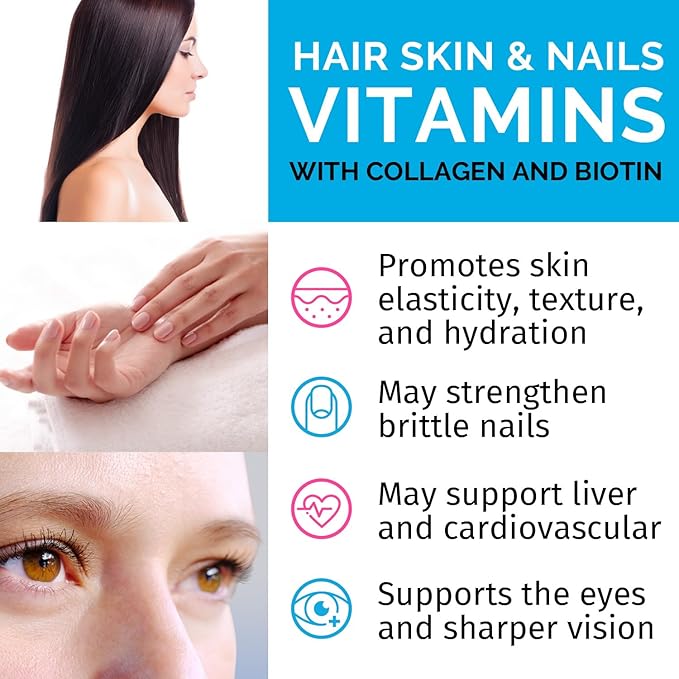 Liquid Collagen Peptides for Women - Complex with Biotin Vitamin, Hydrolyzed Keratin Protein and Saw Palmetto - Comprehensive Formula for Hair, Skin, and Nails Wellness - 2fl oz (Pack of 2)