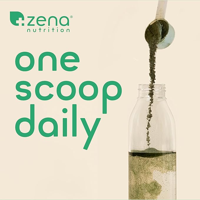 Zena Organic Super Greens Powder, 70+ Superfoods Drink Mix, 0 Sugar, 3G Fiber, Fruits, Veggies, Spirulina, Chlorella, Antioxidants, Pre & Probiotics, Digestive Enzymes, Mixed Berry Flavor, 30 Servings