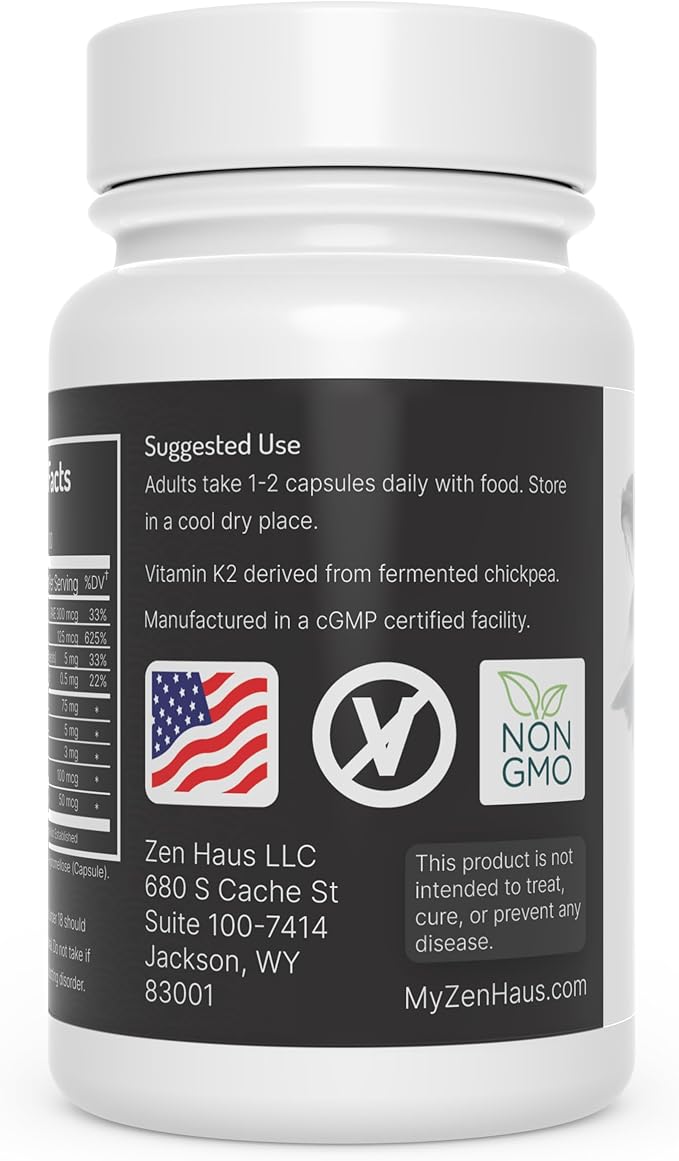 ADK Vitamin Supplement with Network Antioxidants - A, D3, K2 (MK-7 Non-Soy) and E with CoQ10 and Alpha Lipoic Acid - For Vision, Strong Bones and Teeth, and Immune Support - D3 5000 iu Complex