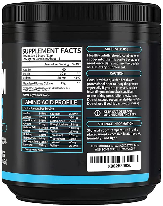 Collagen Peptides Powder - Hydrolyzed Type 1 & 3 Collagen for Hair, Skin, Nails & Joints - Unflavored Multi Collagen Protein - Grass-Fed, Keto & Paleo Friendly Collagen for Women & Men - 41 Servings