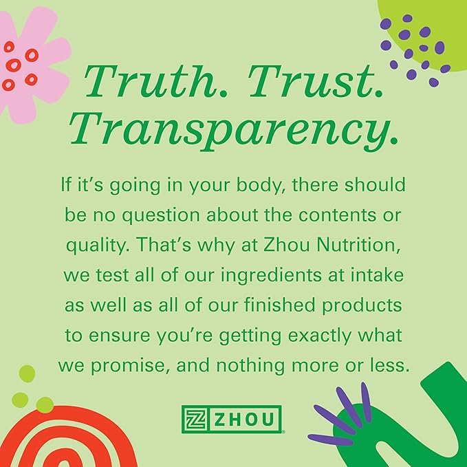 Zhou Vegan Essentials Multivitamin Supplement, B Vitamins, Energy, Vitamin C, Zinc, Immune System Function, Iodine Thyroid Support, Liposomal Iron, Plant-Based Diet Multivitamin, 60 Veg Caps