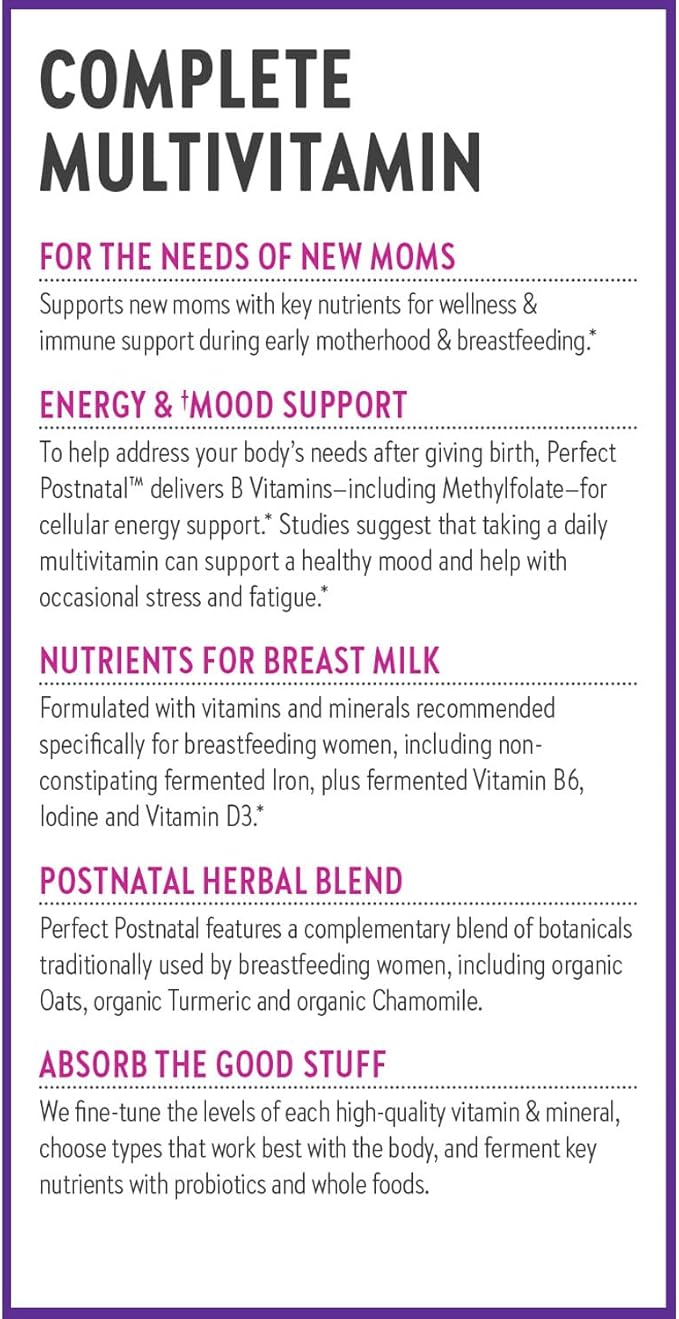New Chapter, Postnatal Vitamins Lactation Supplement, Complete Multivitamin with Fermented Vitamin D3 + B Vitamins, Made with Organic Vegetables & Herbs, Non-GMO Ingredients, 270 Count