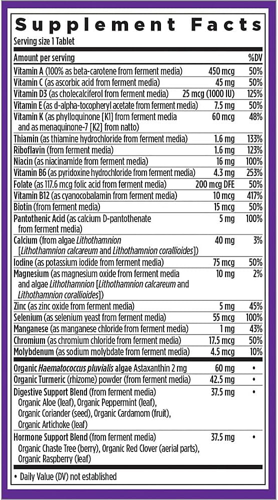 New Chapter Women's Multivitamin 50 Plus for Cellular Energy, Heart & Immune Support with 20+ Nutrients + Astaxanthin - Every Woman's One Daily 55+, Gentle on The Stomach, 48 Count