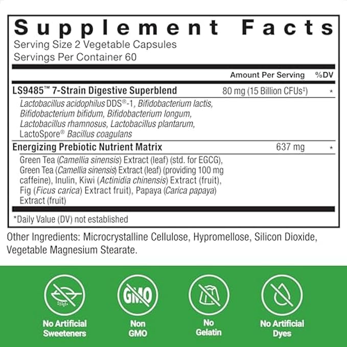 FORCE FACTOR ProbioSlim Extra Strength Probiotics for Women and Men with 30 Billion CFUs of Probiotics for Digestive Health, Bloating Relief, and Gut Health, with Prebiotic Fiber, 120 Capsules