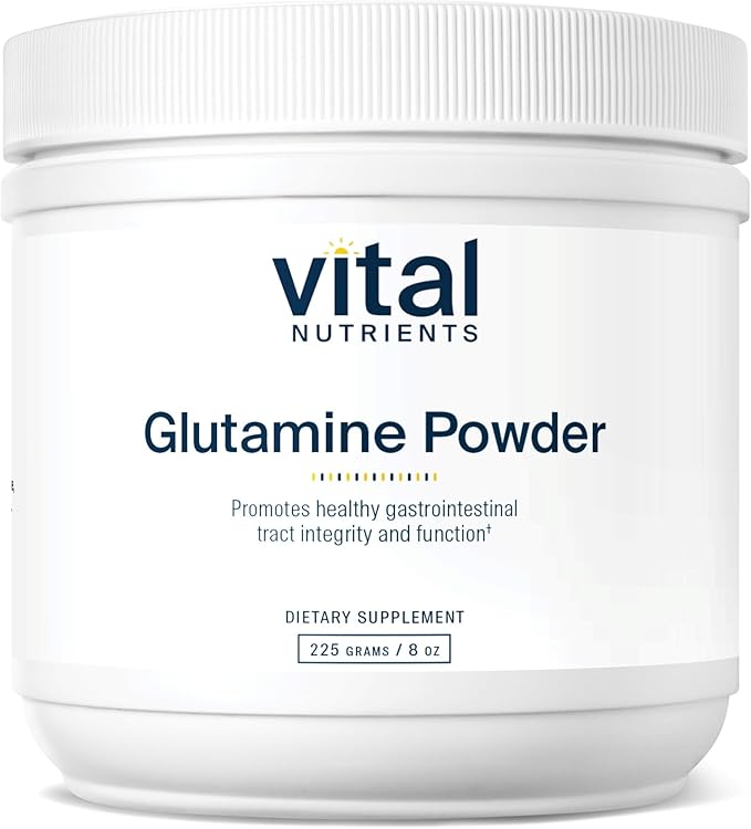 Vital Nutrients Glutamine Powder | 225g L-Glutamine | Healthy Gastrointestinal Tract Function | Gluten, Dairy, Soy Free | Non-GMO | 225g/8 oz L-Glutamine Powder