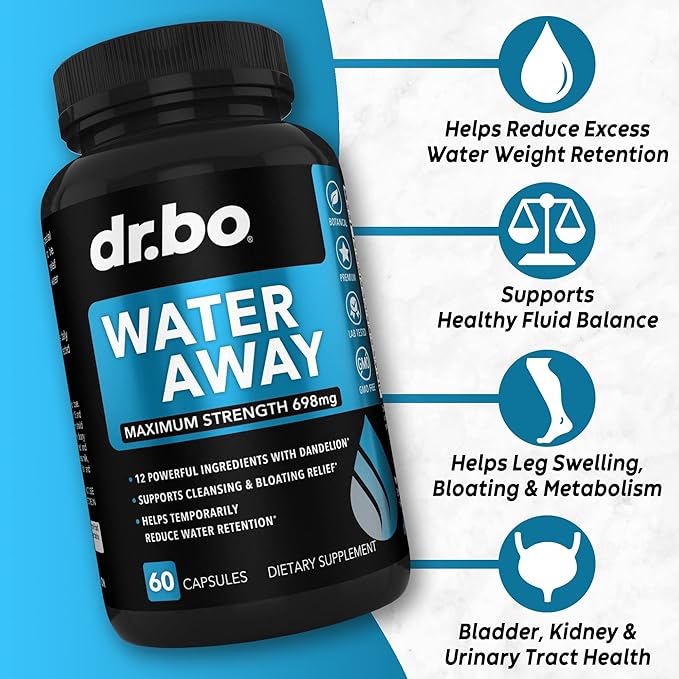 Water Pills Diuretics for Water Retention - Natural Water Away Pills Herbal Diuretic Supplements for Stomach Bloating & Leg Swelling Relief - Reduce Fluid Pill Bloat for Swollen Legs & Feet Supplement