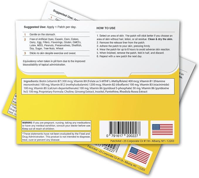 B12 Energy Plus Topical Patch by PatchAid 30-Day Supply