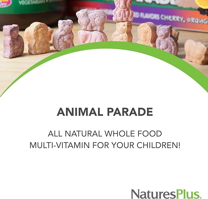 NaturesPlus Animal Parade Tummy Zyme, Tropical Fruit Flavor - 90 Animal-Shaped, Chewable Tablets - Pack of 2 - Digestive Aid & Probiotic - Vegetarian, Gluten Free - 180 Total Servings