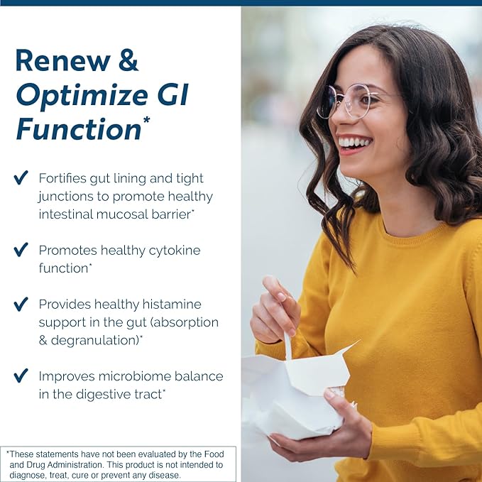 Researched Nutritionals RenewGut+ - GI Complex to Support Gut Lining, Healthy Histamine Levels & Digestive Health - Collagen Peptides, Zinc Carnosine, DGL & N Acetyl Glucosamine (120 Capsules)