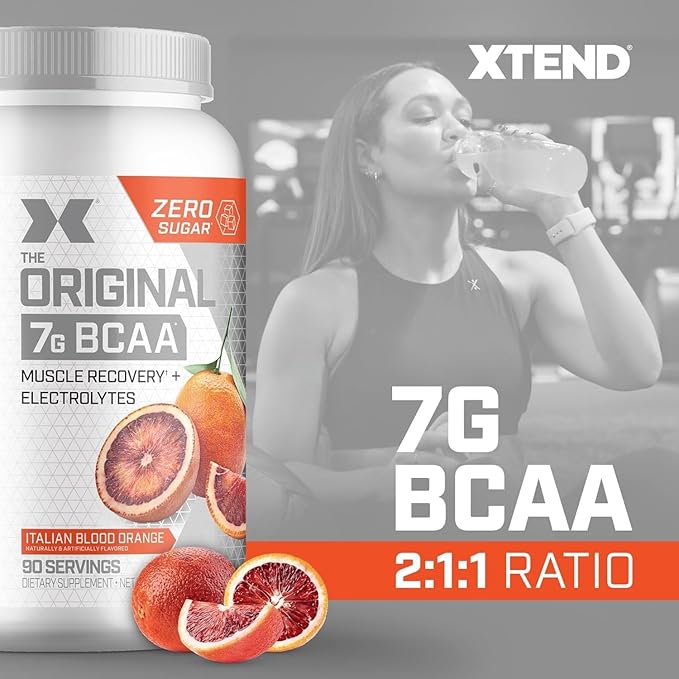 Xtend XTEND Original BCAA Powder 7g BCAA and 2.5g L-Glutamine, Sugar Free Post Workout Muscle Recovery Drink with Amino Acids for Men & Women, 90 Servings
