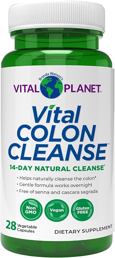 Vital Planet – Vital Colon Cleanse 14-Day Colon Cleanser and Detox with Magnesium Hydroxide, Slippery Elm, and Aloe for Digestive Health Support, Occasional Constipation, and Bloating 28 Capsules