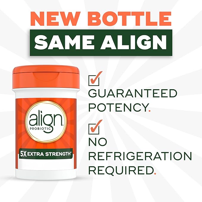 Align Probiotic Extra Strength, Probiotics for Women and Men, #1 Doctor Recommended Brand‡, 5X More Good Bacteria^ to Help Support a Healthy Digestive System*, 42 Capsules (Packaging May Vary)
