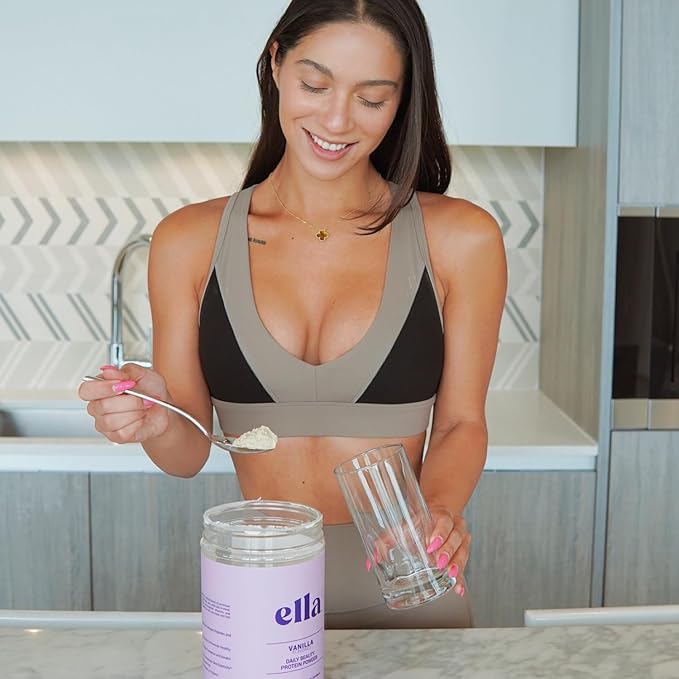 Naked Nutrition Ella Vanilla Collagen Protein Powder for Women - Daily Beauty Protein Powder with Grass-Fed Collagen Peptides - Non-GMO, Gluten-Free, No Artificial Sweeteners - 20 Servings