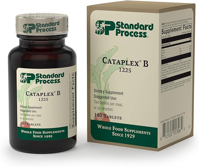 Standard Process Cataplex B - Whole Food Formula with Niacin, Vitamin B6, Thiamine, and Inositol for Heart Health, Metabolism, and Cholesterol Maintenance - 180 Tablets