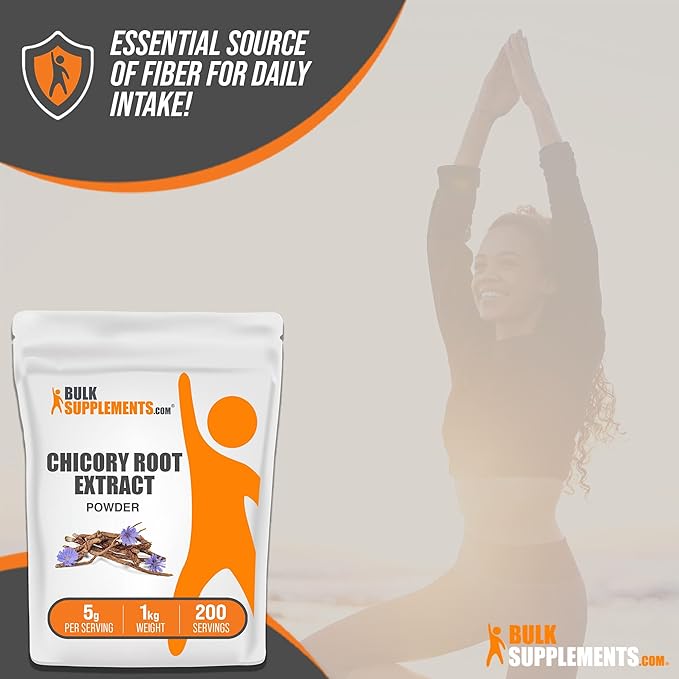 BulkSupplements.com Chicory Extract Powder - Chicory Root Supplement, Chicory Root Powder - Fiber Supplement, Gluten Free, 5g per Serving, 1kg (2.2 lbs) (Pack of 1)
