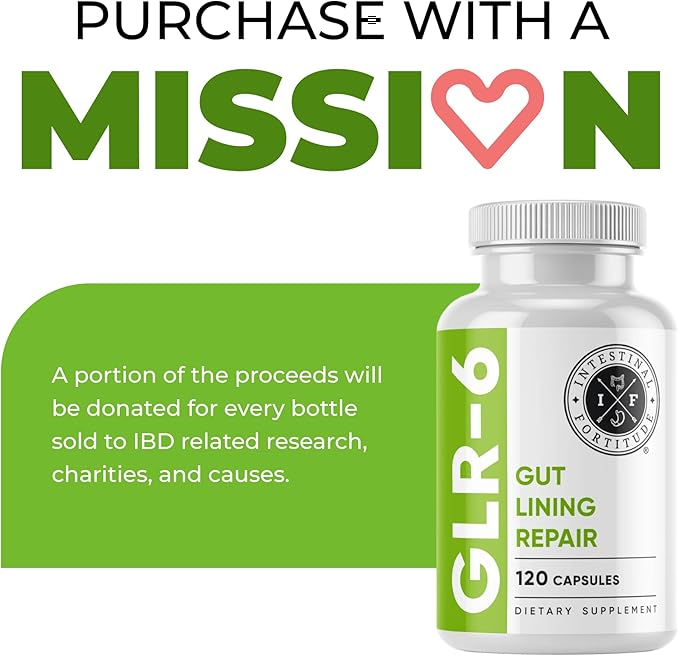 Intestinal Fortitude GLR-6 - Gut Lining Repair Supplement for Gut Health - Leaky Gut Repair with L-Glutamine, Slippery Elm, DGL Licorice Root, Marshmallow Root, Fenugreek - IBS, IBD, GERD - Vegan