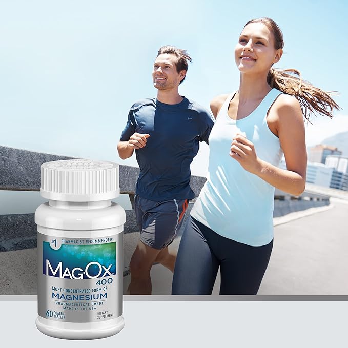 Mag-Ox 400 Magnesium Supplement, Pharmaceutical Grade Magnesium Oxide, Most Concentrated Form of Magnesium, 483mg, 240 Tablets (2 Packs of 120 Tablets)
