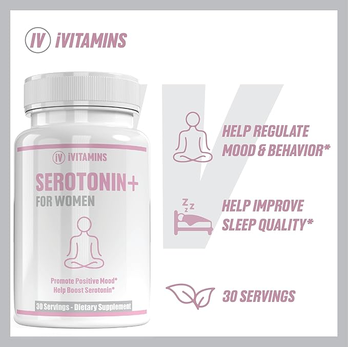 Serotonin Supplements for Women - Supports Healthy Serotonin Levels, Improves Mood, & More - Serotonin Supplement - Mood Support Supplement - Mood Support Supplements Women - 5 HTP - 1 fl oz