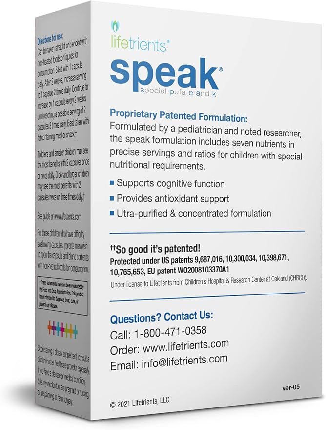 – Speak Softgels – 60 Softgels – Pediatrician Formulated to Support Children with Special Nutritional Requirements – Enhanced with Omega-3, Vitamin E’s, Vitamin D & Vitamin K’s