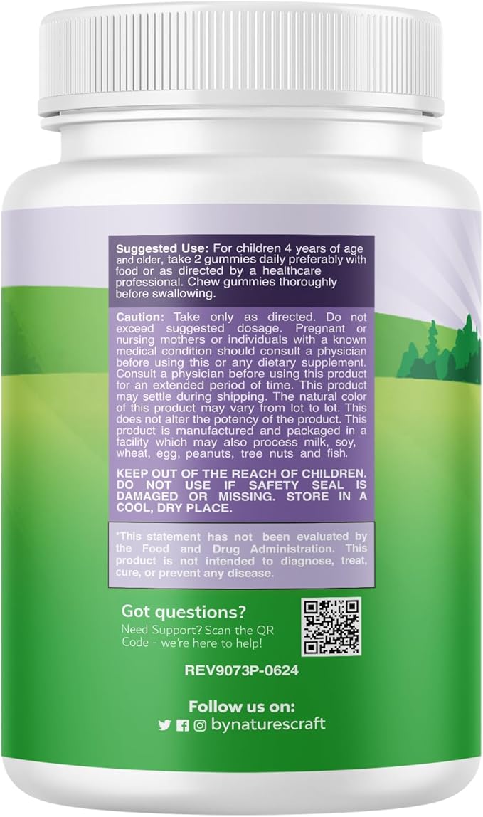 Tasty Kids Calcium Gummies - Vitamin D & Calcium Gummies for Children - Vitamin Gummies with Calcium & Vitamin D for Muscle Bone & Development - Gelatin-Free Kosher Childrens Gummies 60ct (2 Pack)