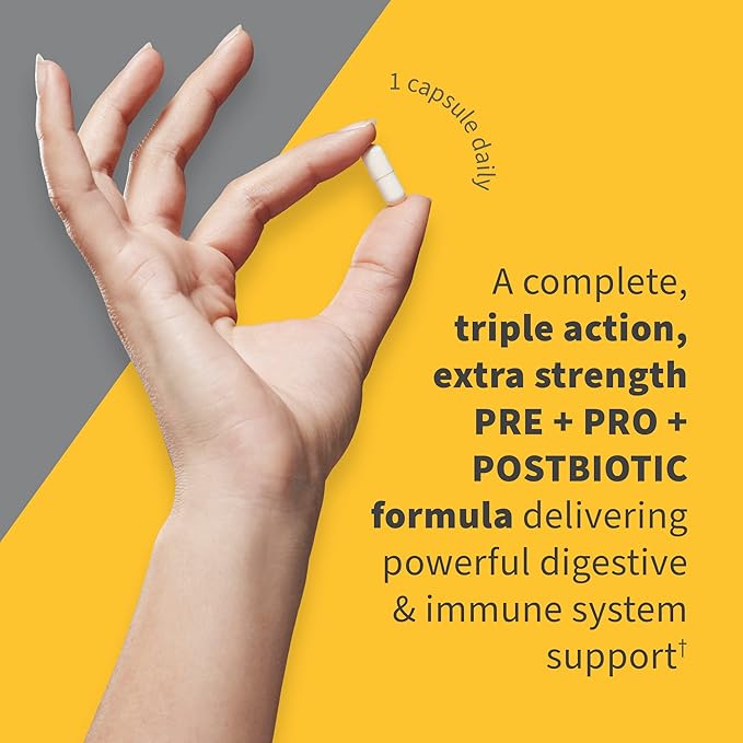 Garden of Life Dr Formulated Once Daily 3-in-1 Complete Probiotics, Prebiotics & Postbiotics Supplement for Women and Men’s Digestive & Immune Health – Extra Strength, 100 Billion CFU